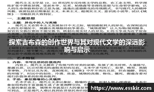 探索吉布森的创作世界与其对现代文学的深远影响与启示